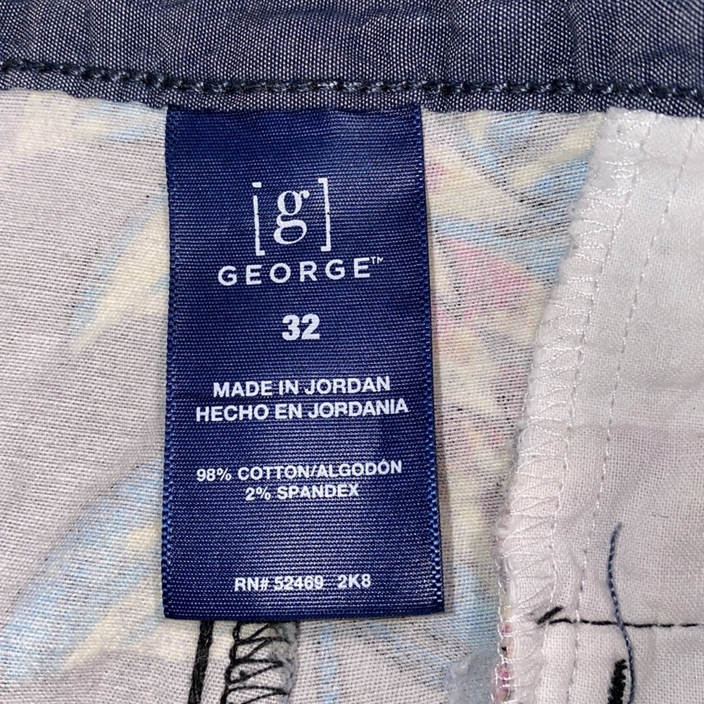 George 32 men’s flat front black tropical print - Picture 5 of 8